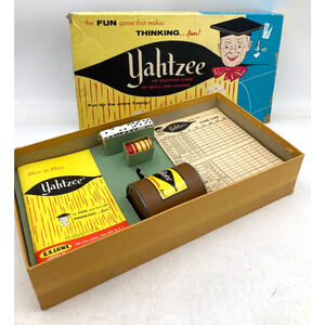 Vintage 1956 ORIGINAL YAHTZEE Dice Family Board Game E.S. Lowe Co‎